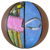 Roze label basketbal (Verticaal)