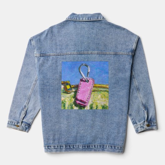 Roze label denim jacket (Achterkant)