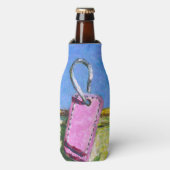 Roze label flesjeskoeler (Fles Voorkant)