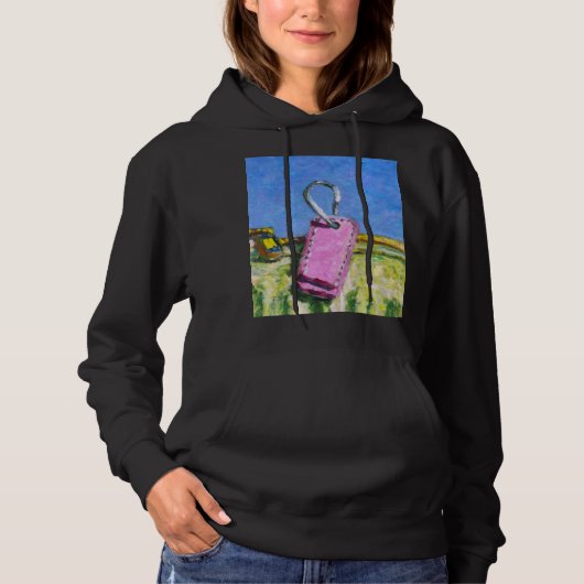 Roze label hoodie (Voorkant)