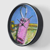 Roze Label Horloge (Hoek)