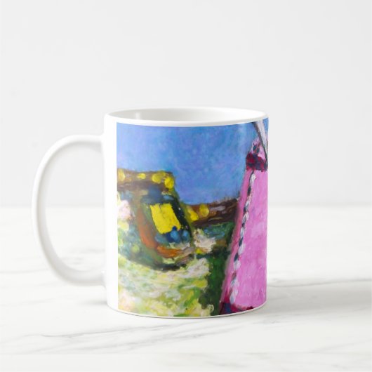 Roze label koffiemok (Links)