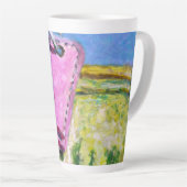 Roze label latte mok (Rechterhoek)