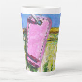 Roze label latte mok (Voorkant)