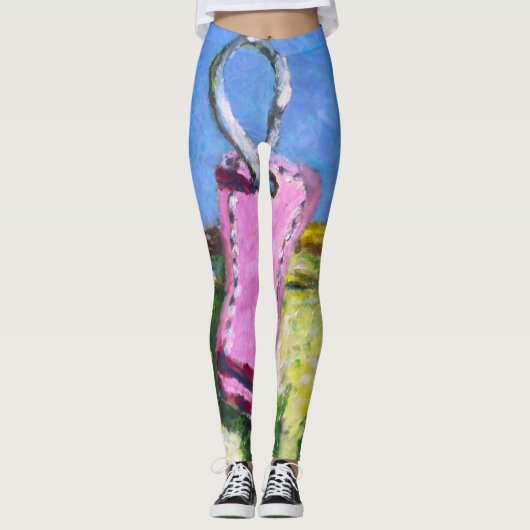 Roze Label Leggings (Voorkant)