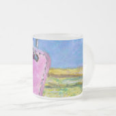 Roze Label Matglas Koffiemok (Voorkant rechts)