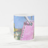 Roze Label Matglas Koffiemok (Voorkant links)