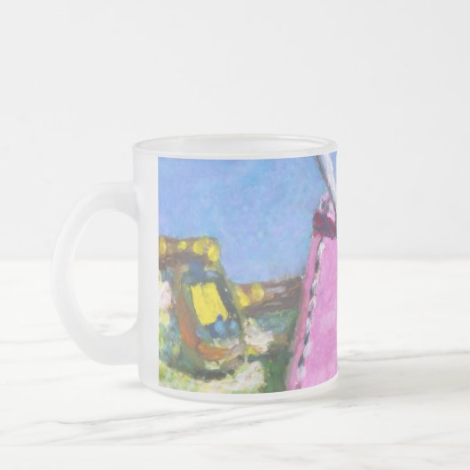 Roze Label Matglas Koffiemok (Links)