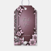 Roze Label met Floral Gift Cadeaulabel (Voorkant)