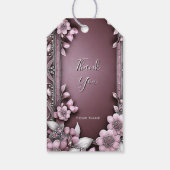 Roze Label met Floral Gift Cadeaulabel (Achterkant)
