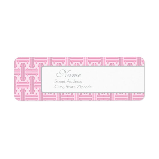 Roze label retouradres (Voorkant)