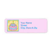 Roze label retournering van de Birthday Cake (Voorkant)