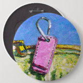 Roze Label Ronde Button 6,0 Cm (Voorkant /achterkant)
