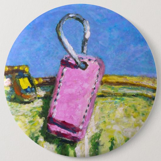 Roze Label Ronde Button 6,0 Cm (Voorkant)