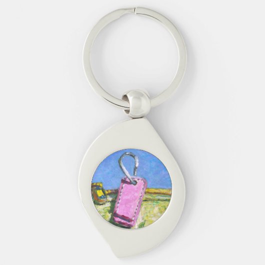 Roze Label Sleutelhanger (Voorkant)