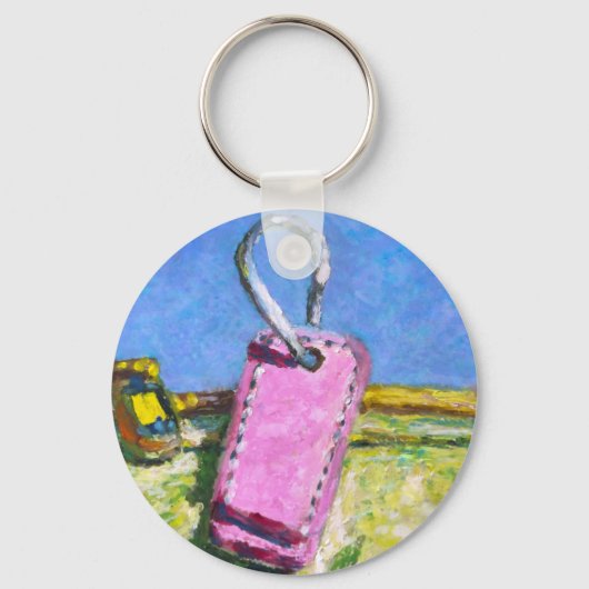 Roze Label Sleutelhanger (Voorkant)
