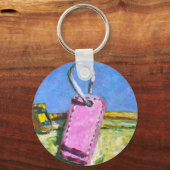 Roze Label Sleutelhanger (Voorkant)