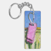 Roze Label Sleutelhanger (Voorkant Links)