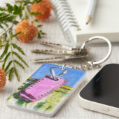 Roze Label Sleutelhanger (Voorkant Rechts)