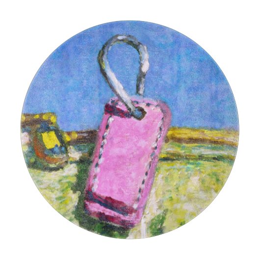 Roze Label Snijplank (Voorkant)