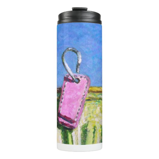 Roze Label Thermosbeker (Voorkant)
