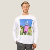Roze label Tri-Blend shirt (Voorkant)