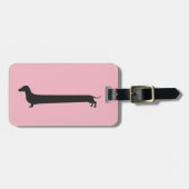 Roze label voor de bagage van het silhouet-schild bagagelabel (Voorkant horizontaal)