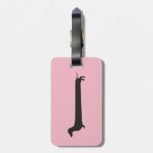 Roze label voor de bagage van het silhouet-schild bagagelabel (Achterkant verticaal)