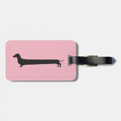 Roze label voor de bagage van het silhouet-schild bagagelabel (Achterkant horizontaal)