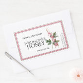 Roze label voor honing van wilde bloemen (datum wa (Envelop)