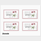 Roze label voor honing van wilde bloemen (datum wa (Vel)