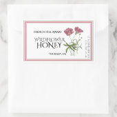 Roze label voor honing van wilde bloemen (datum wa (Tas)