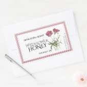 Roze label voor honing van wilde bloemen (datum wa (Envelop)