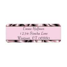 Roze label voor metaal retouradres