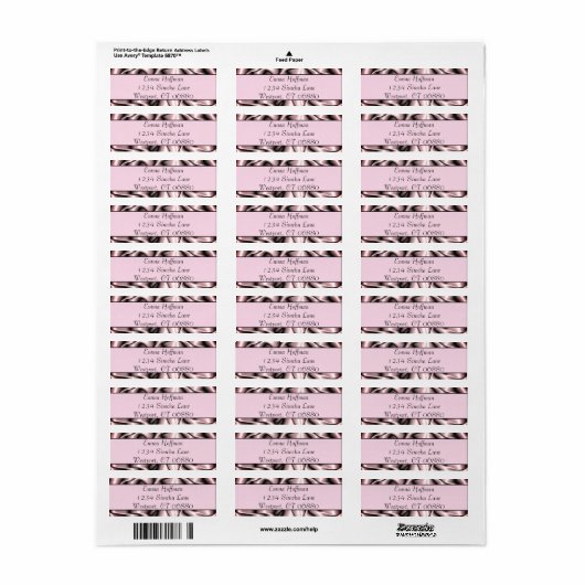 Roze label voor metaal retouradres (Full Sheet)