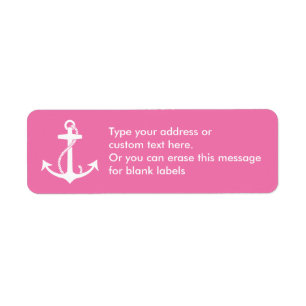 Roze label voor retouradres anchor