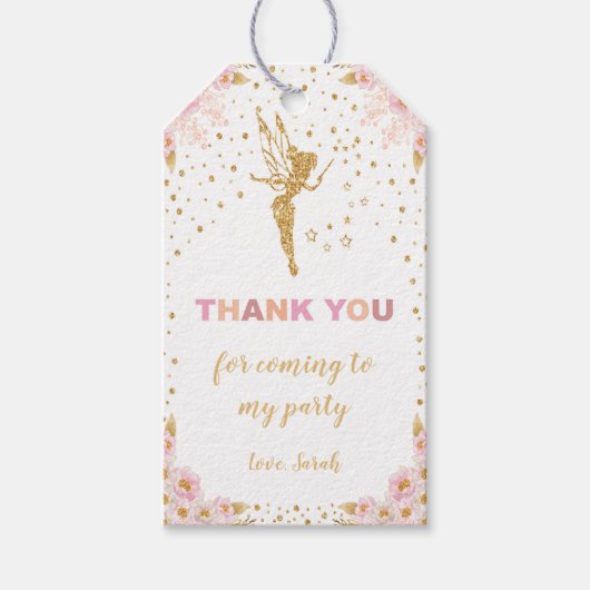 Roze Labels van de Birthday Gift Fairy Cadeaulabel (Voorkant)