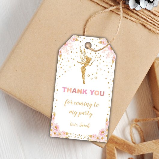Roze Labels van de Birthday Gift Fairy Cadeaulabel