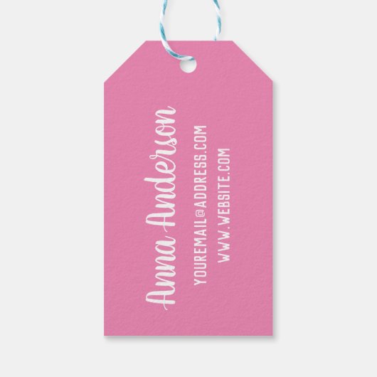 Roze Labels voor aangepaste cadeaus Cadeaulabel (Achterkant)