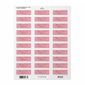 Roze labels voor retouradressen (Full Sheet)