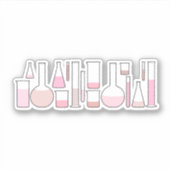Roze laboratoriumglaswerk sticker (Voorkant)