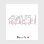 Roze laboratoriumglaswerk sticker (Vel)