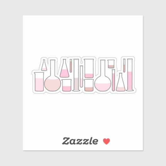 Roze laboratoriumglaswerk sticker (Vel)