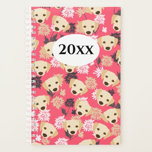 Roze Labrador Planner Notitieboek (Voorkant)