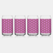 Roze Labyrint Drinkware Set Blikvorm Glas (Achterkant)
