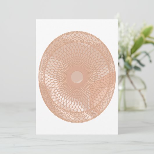 Roze Lace Mandala Egg Kaart (Staand voorkant)