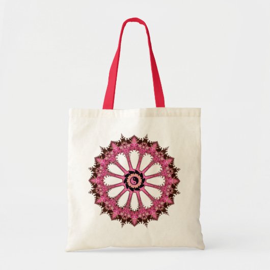 Roze Lace Yin Yang Mandala Flower Bag Tote Bag (Voorkant)