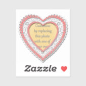 Roze Laced Heart Lijst Valentijnsdag Sticker (Vel)