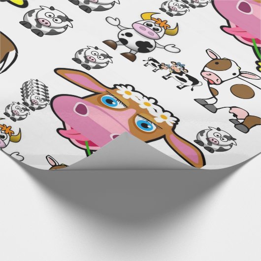 Roze lachen koe op papier (Hoek)