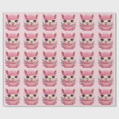 Roze lachende Baby Lama Cadeaupapier (Vlak)